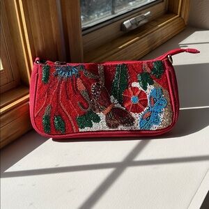 NWT America & Beyond Vermilion Butterfly Bloom Shoulder Bag Purse